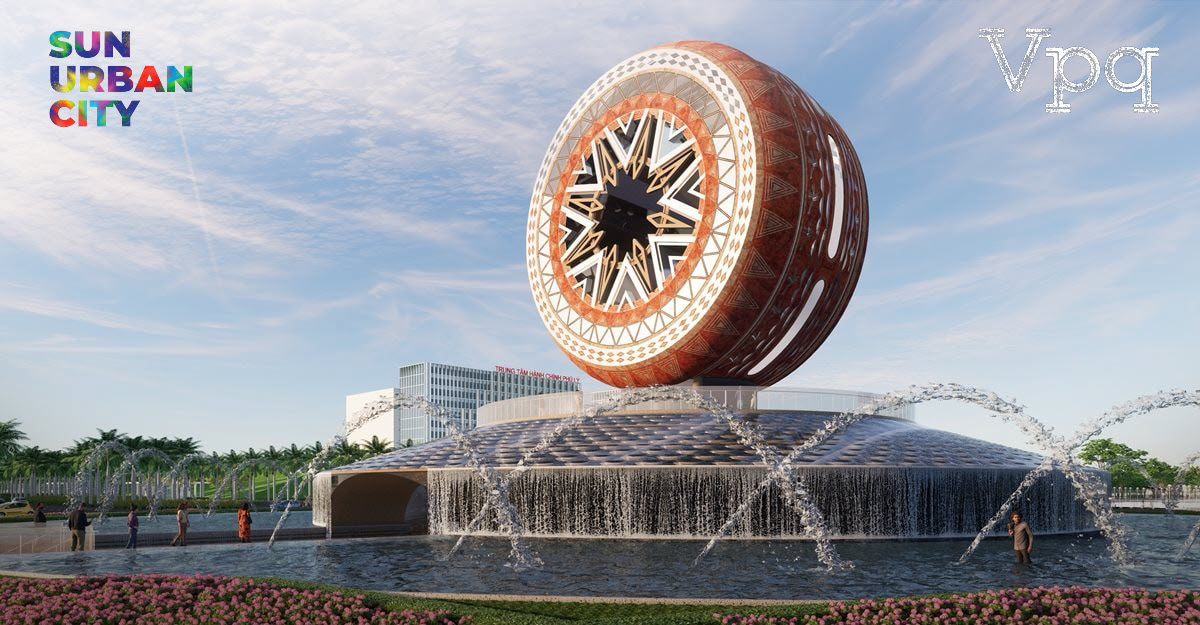 Phối cảnh trống Đọi Tam - Công trình biểu tượng của Sun Urban City