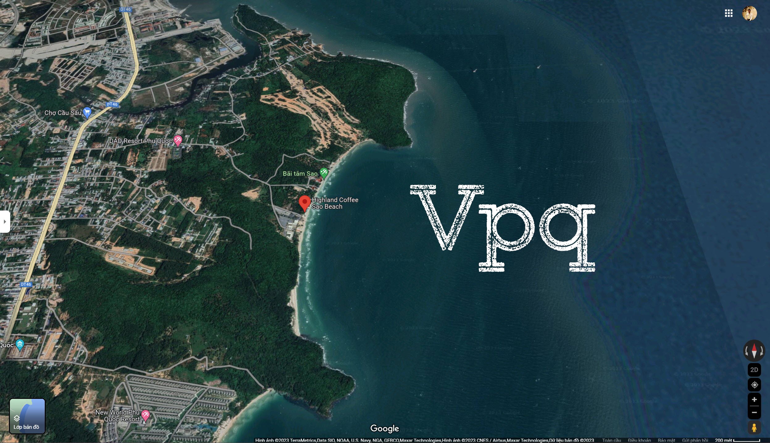 Vị trí Higlands Coffee tại Bãi Sao Phú Quốc