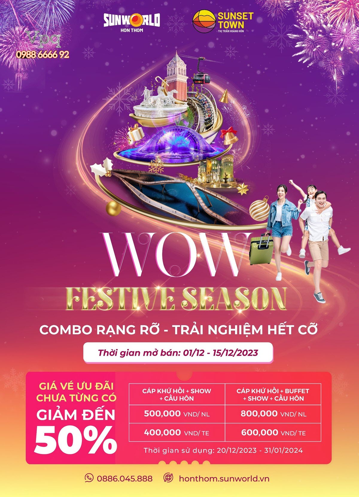 Gói Gombo bao gồm: Cáp khứ hồi + Show Kiss The Stars + Cầu Hôn