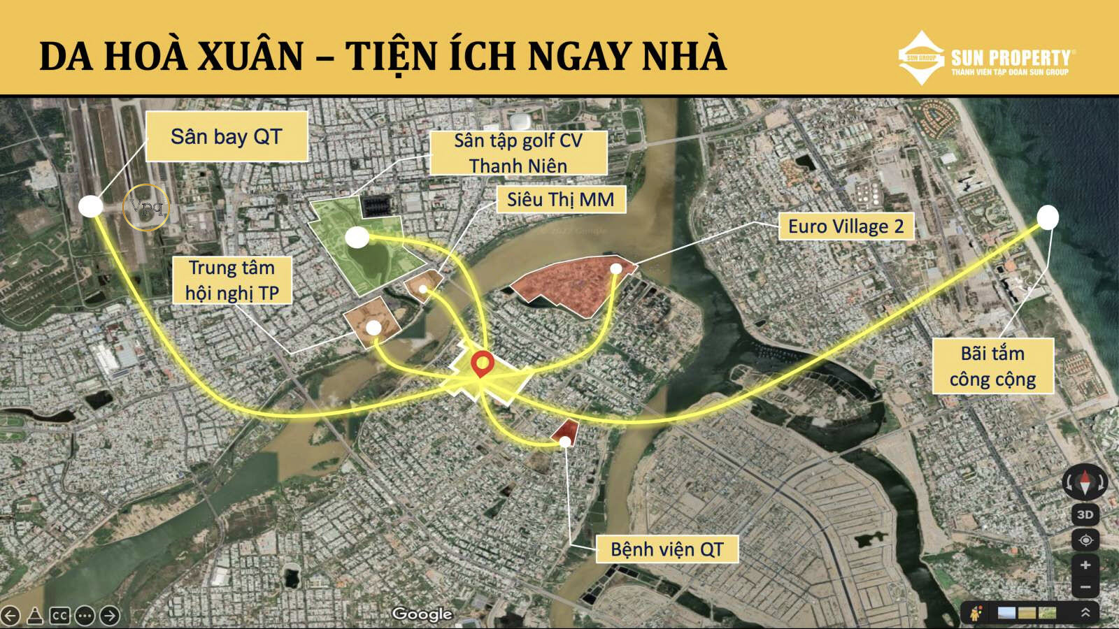 Vị trí dự án khu đô thị Hòa Xuân Đà Nẵng