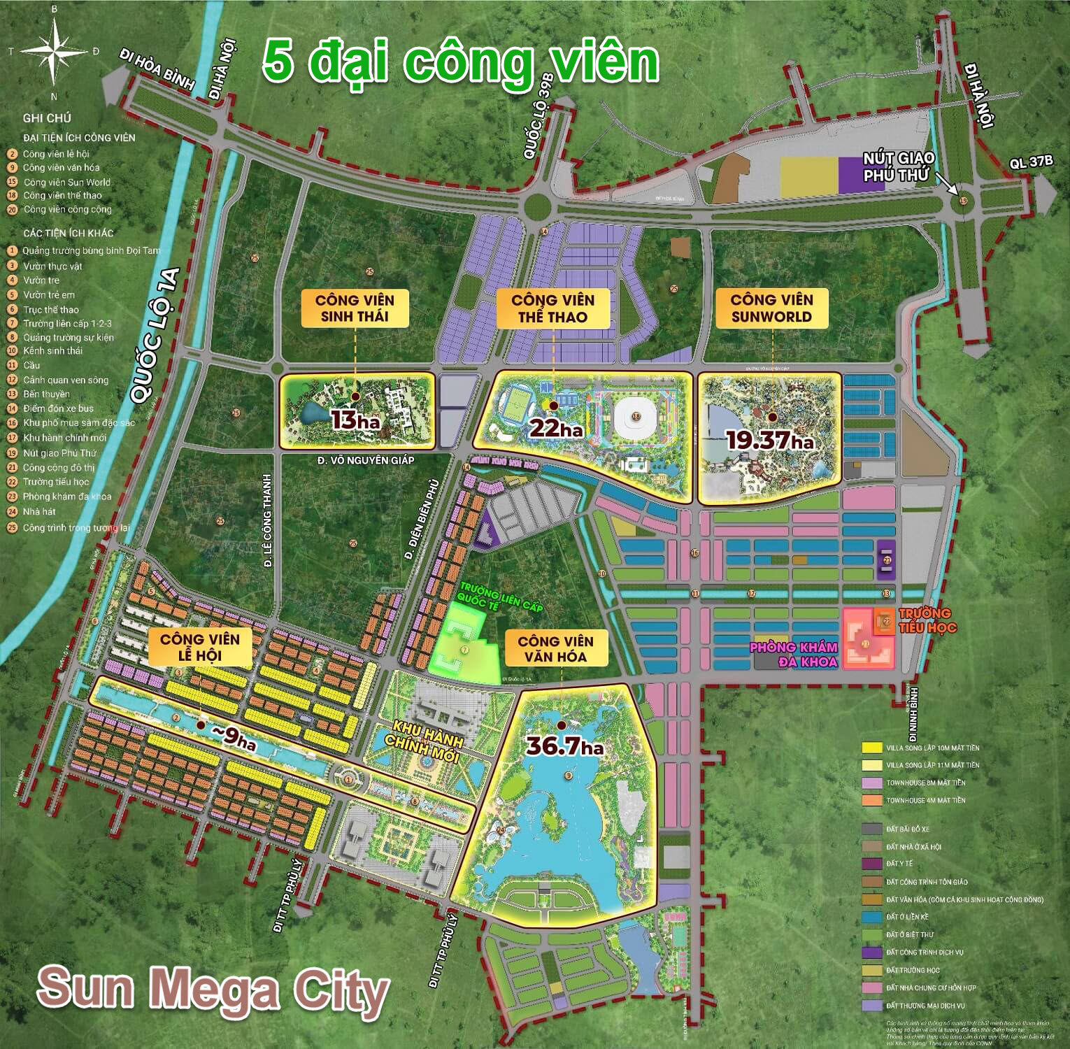 5 đại công viên khu đô thị Sun Urban City - mảnh ghép đầu tiên của Sun Mega City