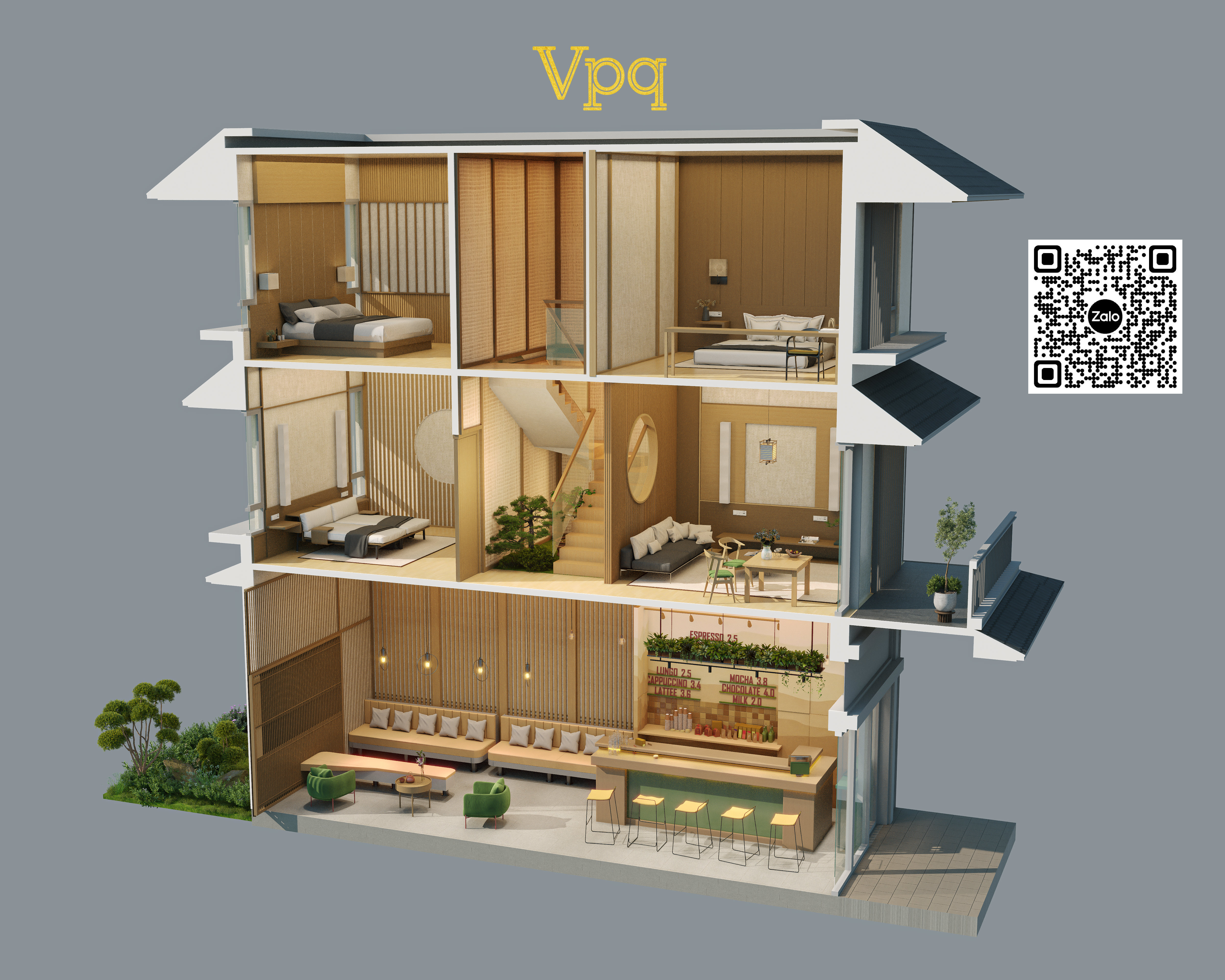 Mặt cắt Shophuse Onsen Fuji Hà Nam