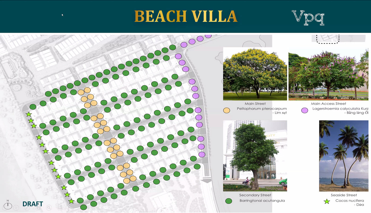 Layout bố tr&iacute; cảnh quan Beach Villa - Sun Secret Valley