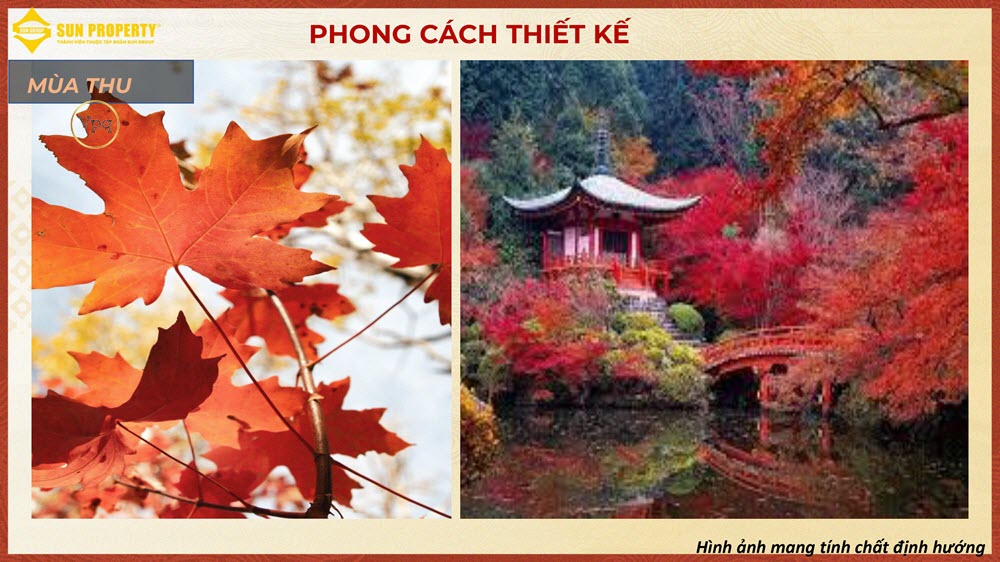 Phong cách thiết kế biệt thự mùa thu - cây Phong tại Sun Beauty Onsen Village