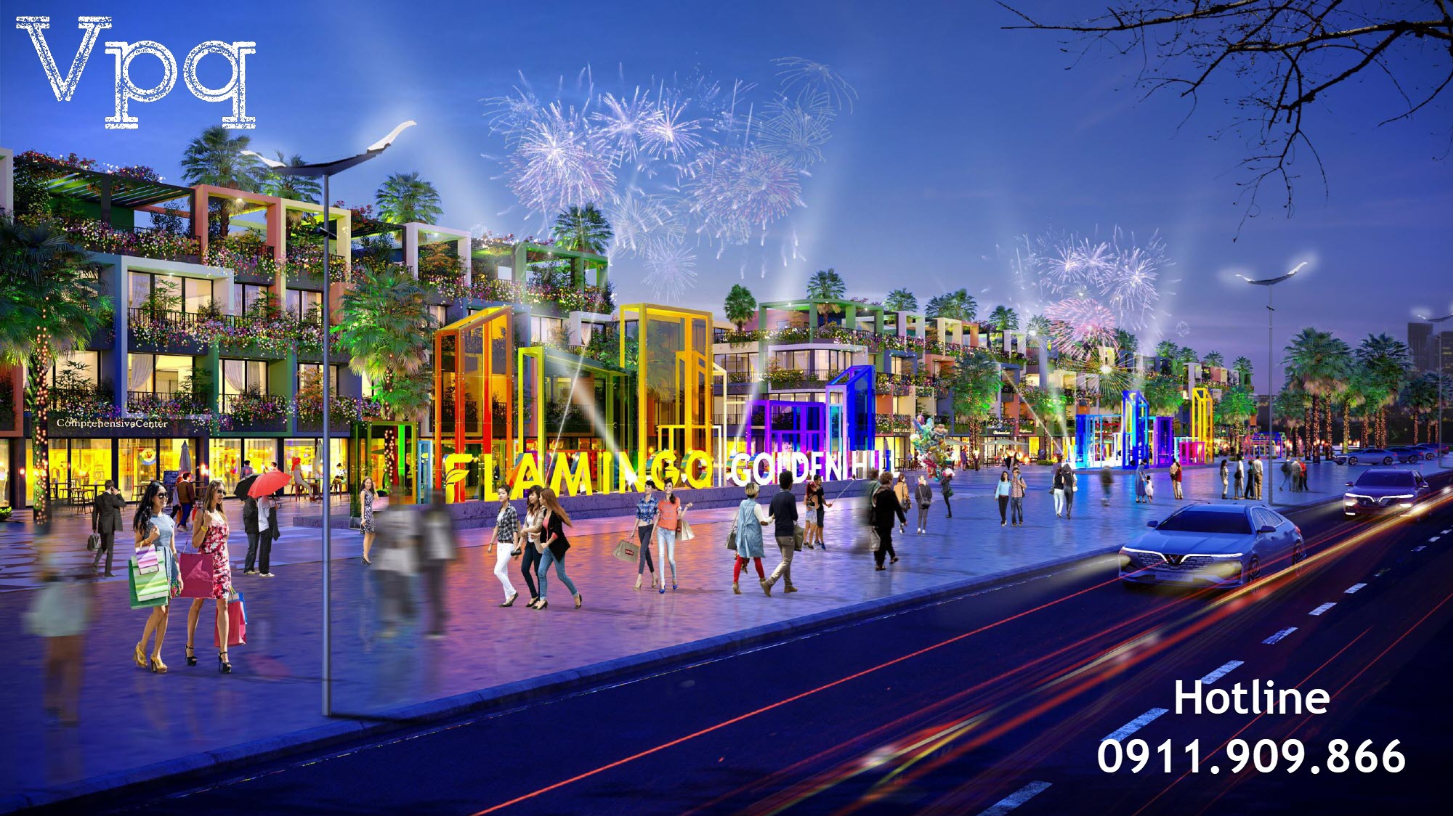 Phối cảnh đường phố Flamingo H&agrave; Nam