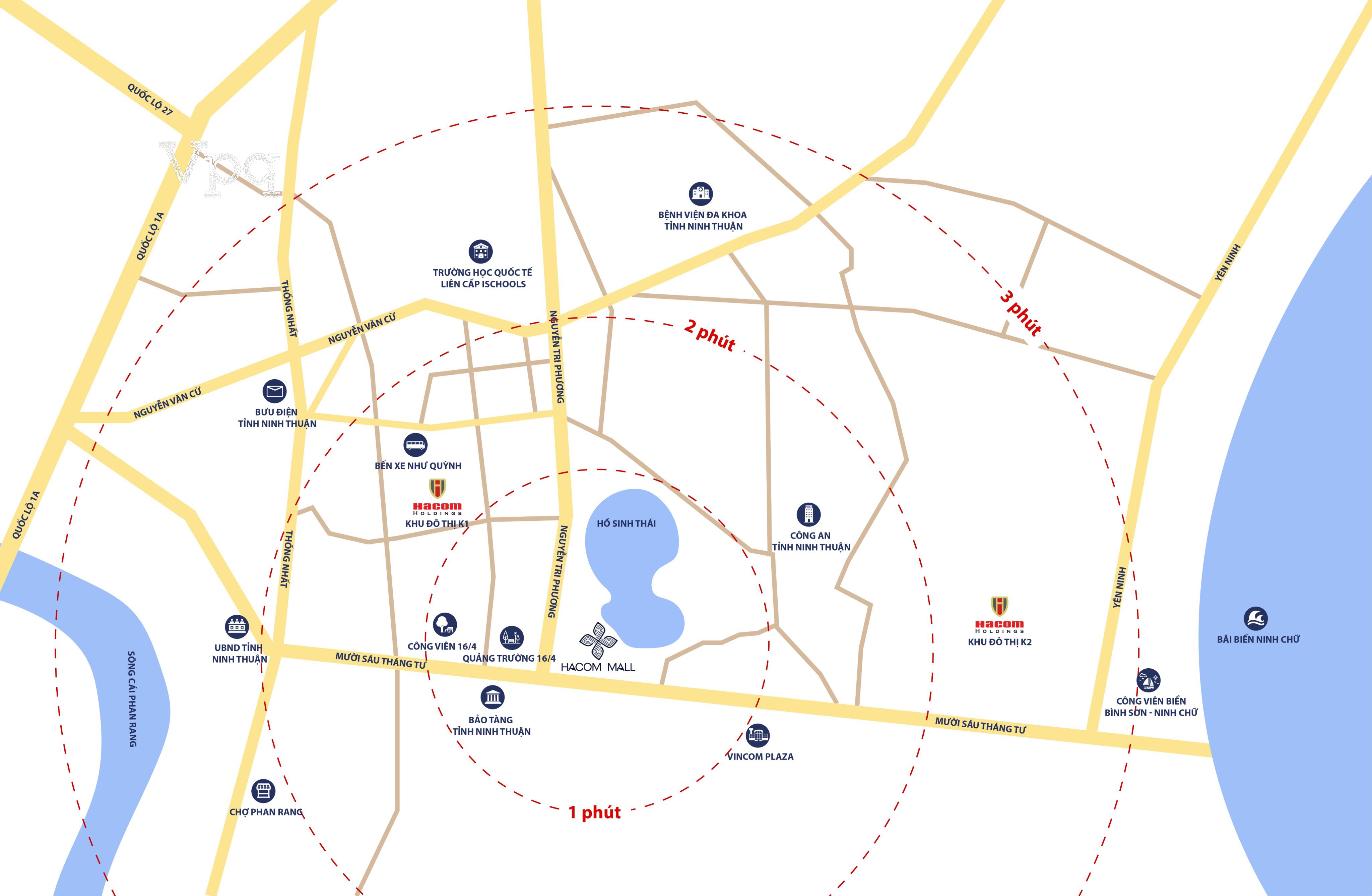 Vị trí kết nối từ Shophouse Hacom Mall