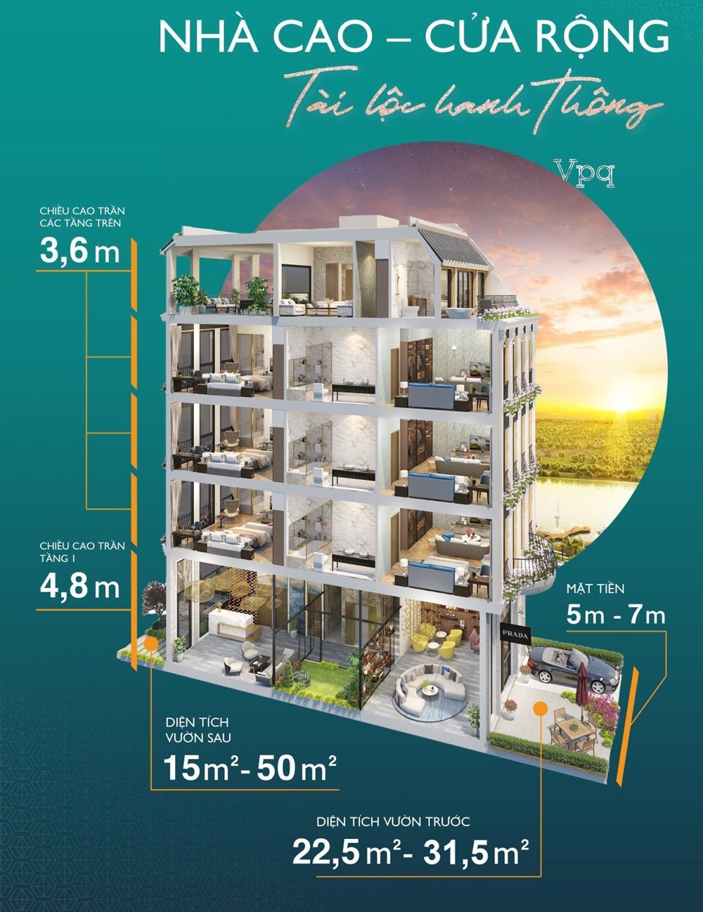 Thiết kế Shoptel - nhà cao cửa rộng