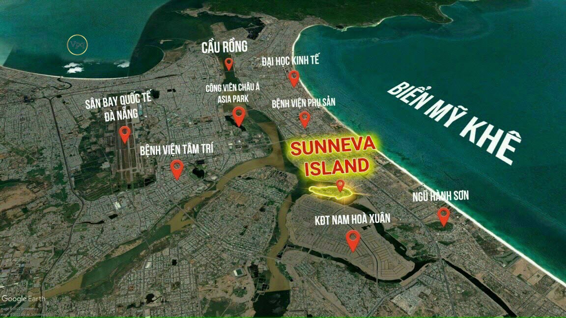 Vị trí Sun Island Đảo Đồng Nò kết nối giao thông của Đà Nẵng
