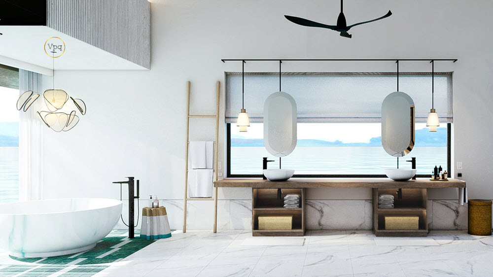 Phối cảnh phòng tắm biệt thự LUXNAM* Phú Quốc