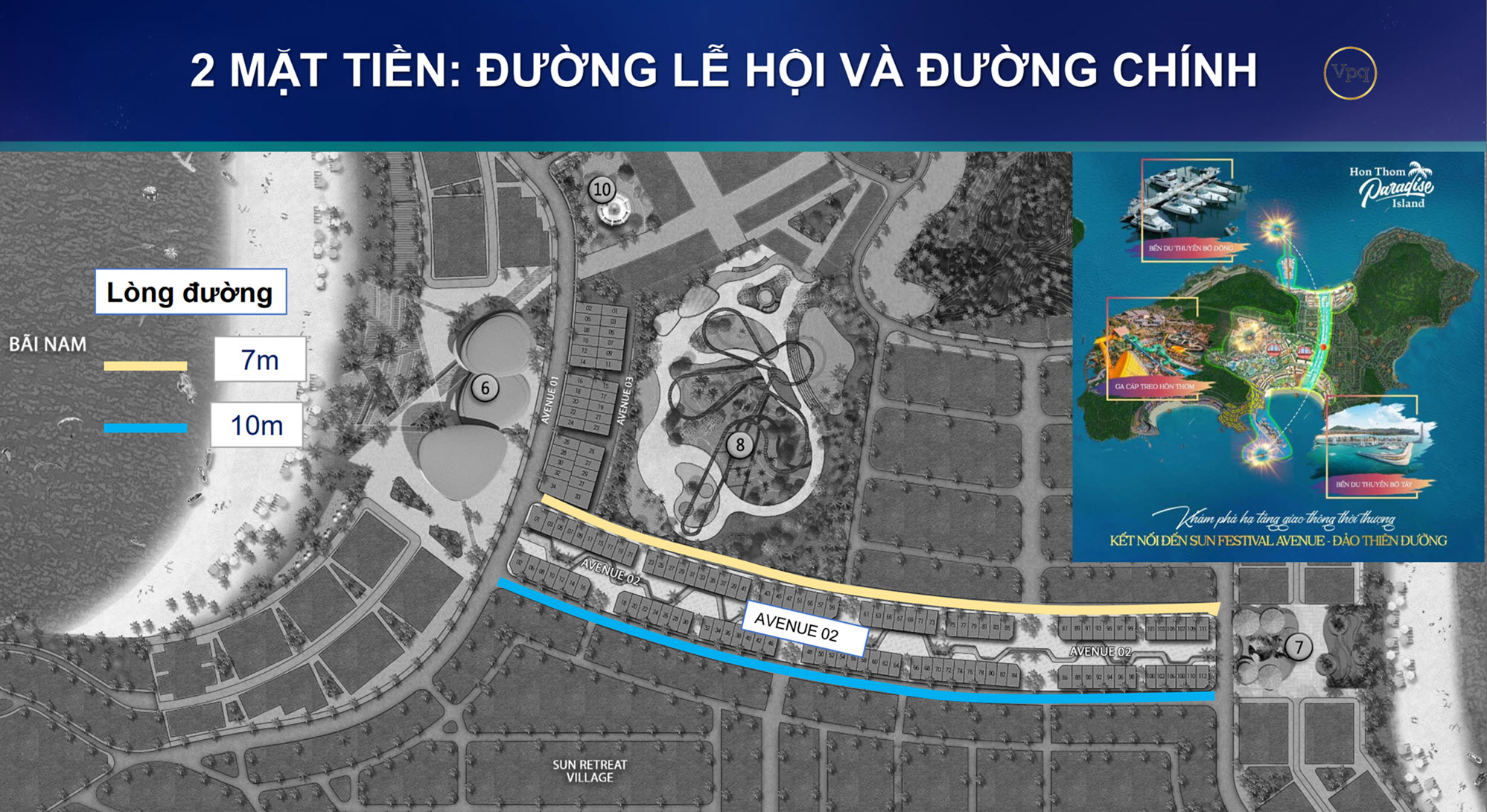 Lòng đường Avenue 2 - Shophouse Đại Lộ Đông Tây Hòn Thơm