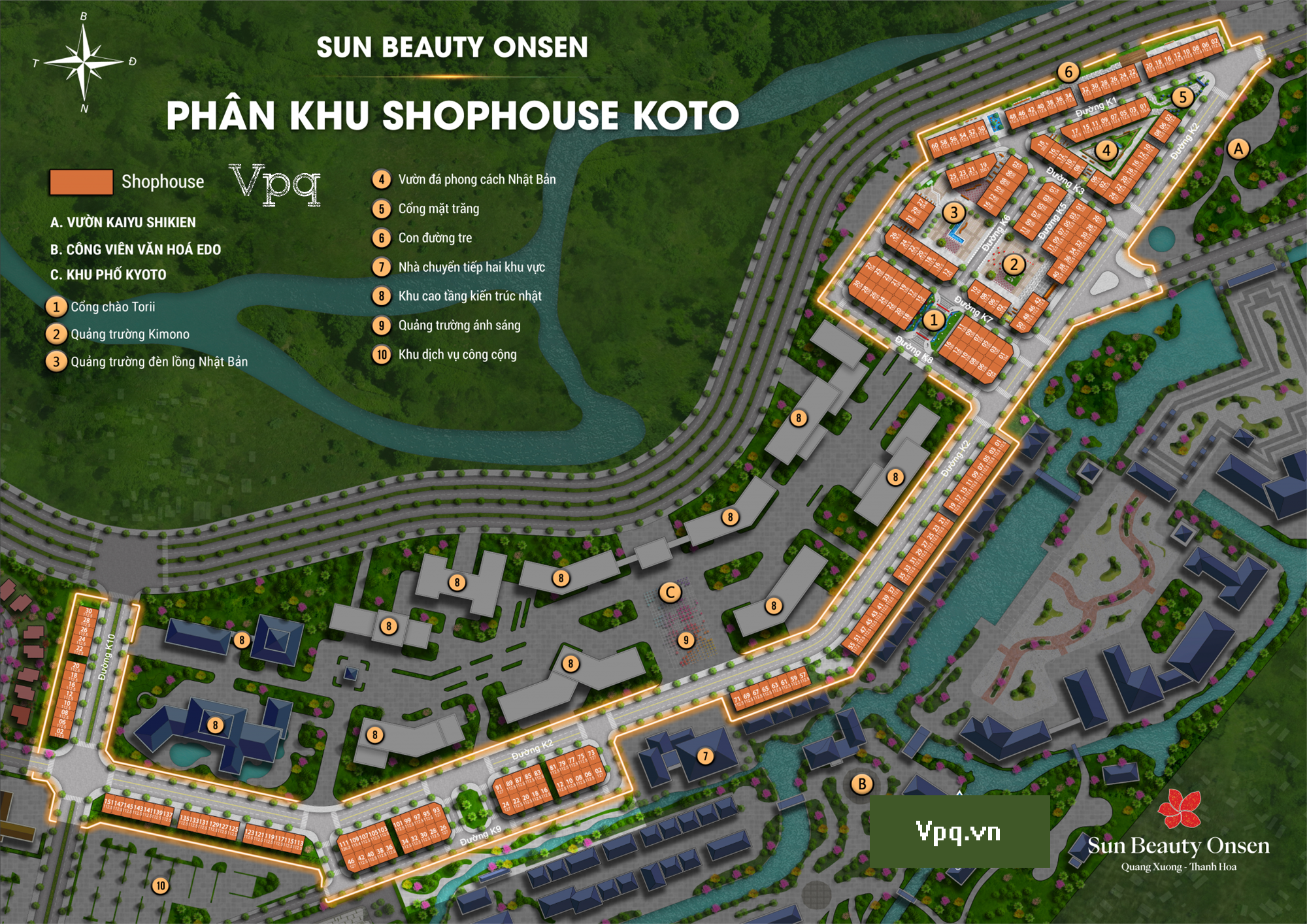 Mặt bằng phân khu Townhouse Koto