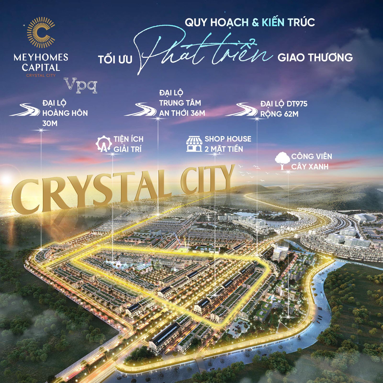 Tổng thể giai đoạn 2 Meyhomes Capital Ph&uacute; Quốc: Crystal City