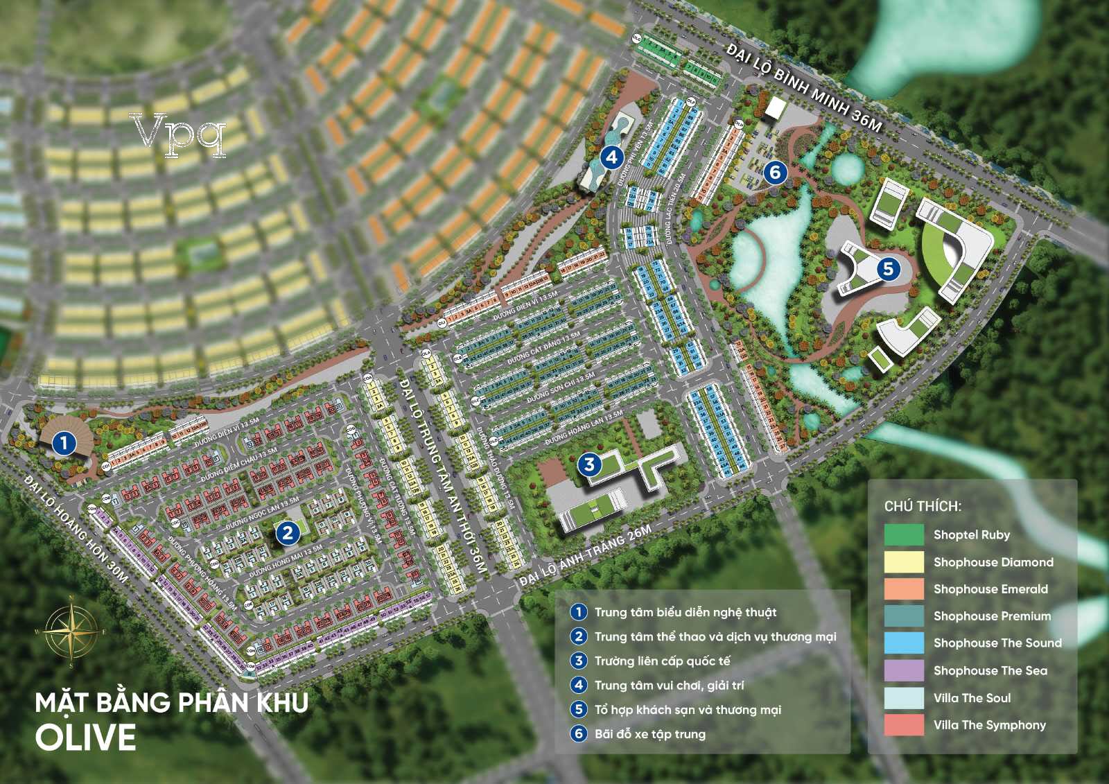 Mặt bằng ph&acirc;n khu Olive - Meyhomes Capital Ph&uacute; Quốc