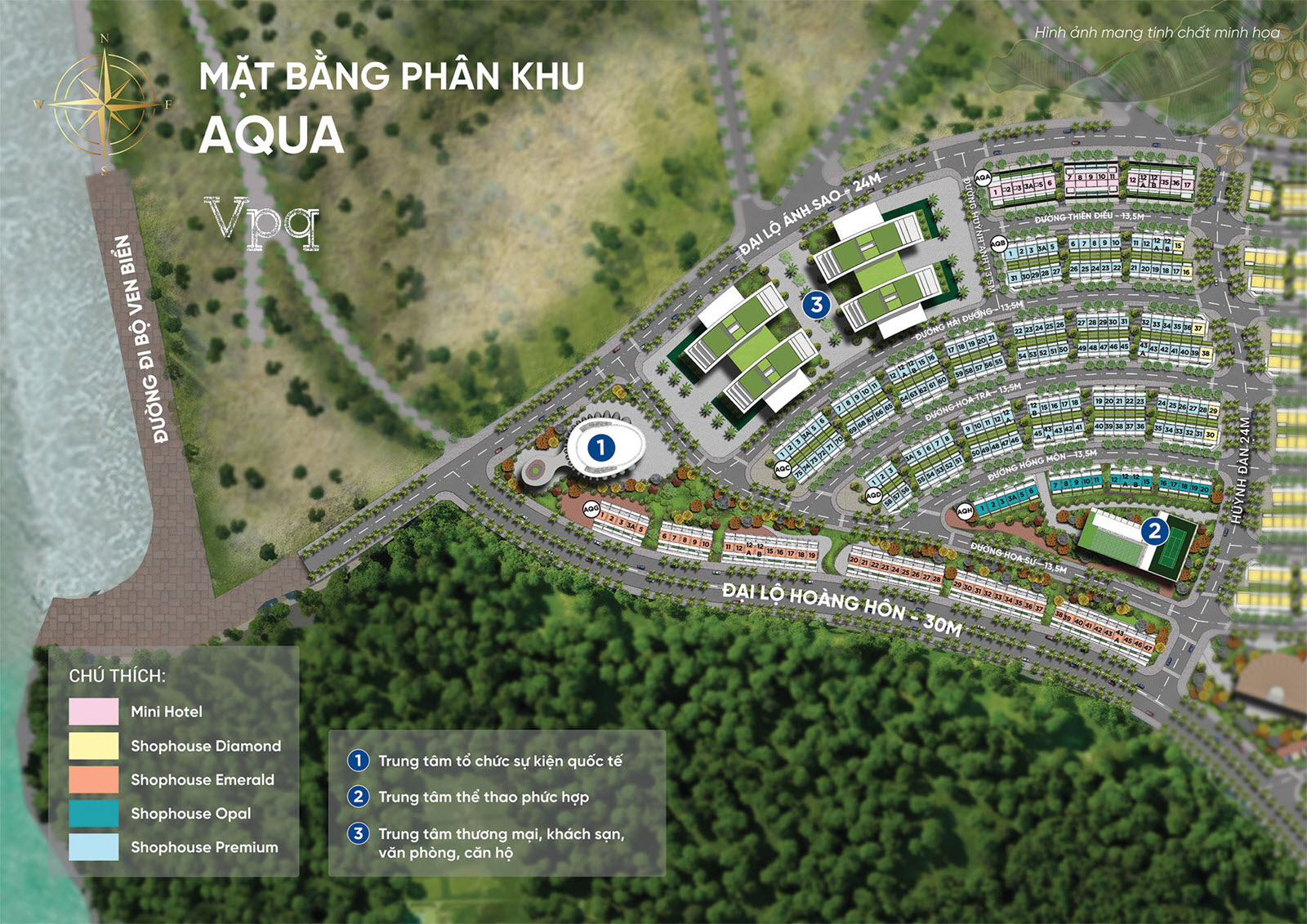 Mặt bằng ph&acirc;n khu Aqua