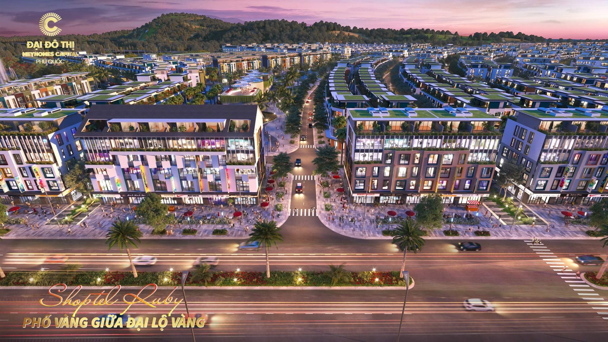 Phối cảnh Shoptel Ruby tại Crystal City Meyhomes Capital