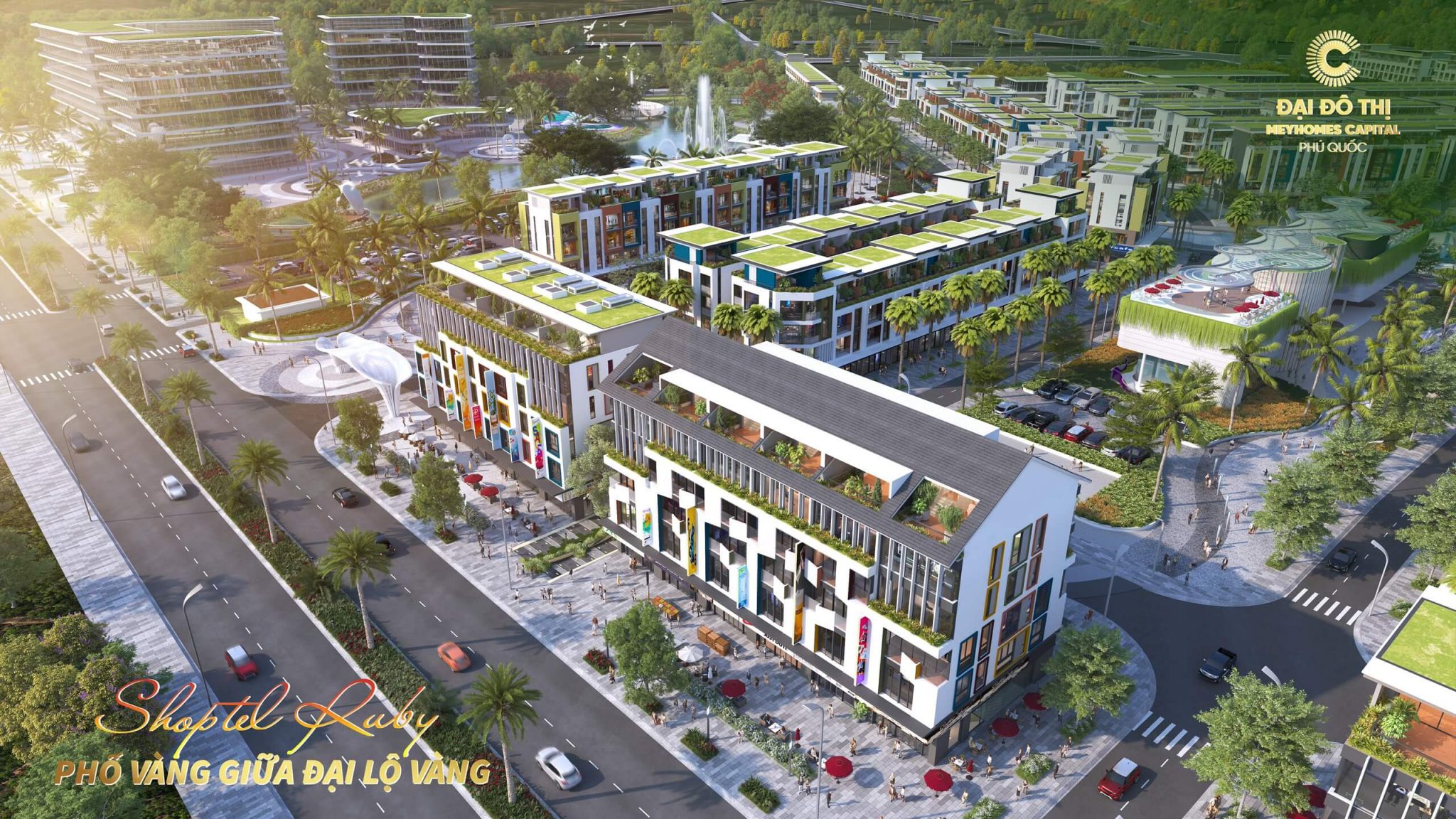 Shoptel Ruby giữa đại lộ v&agrave;ng Meyhomse Capital Ph&uacute; Quốc