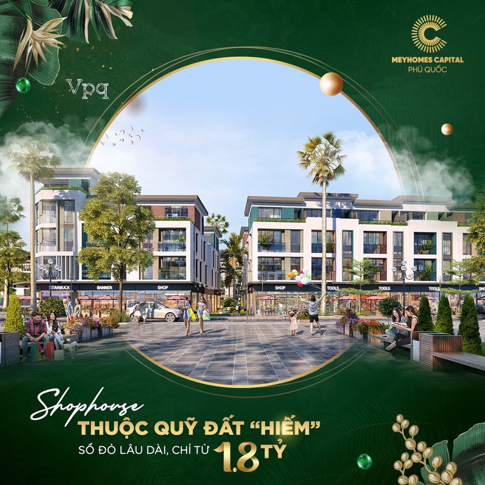 Phối cảnh Shophouse Rosada Meyhomes Capital Ph&uacute; Quốc