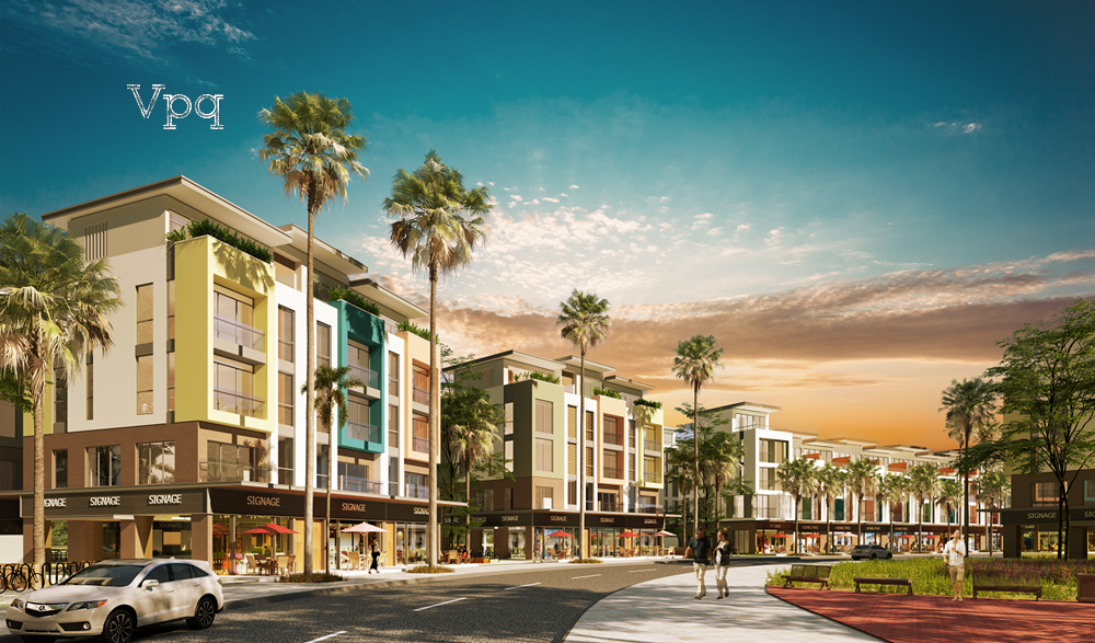 Phối cảnh shophouse ph&acirc;n khu Olive