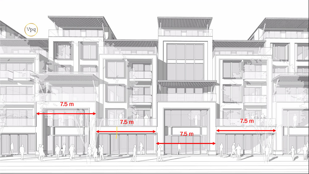 Kích thước mặt tiền điển hình Shophouse The Avenue - Sun Secret Valley
