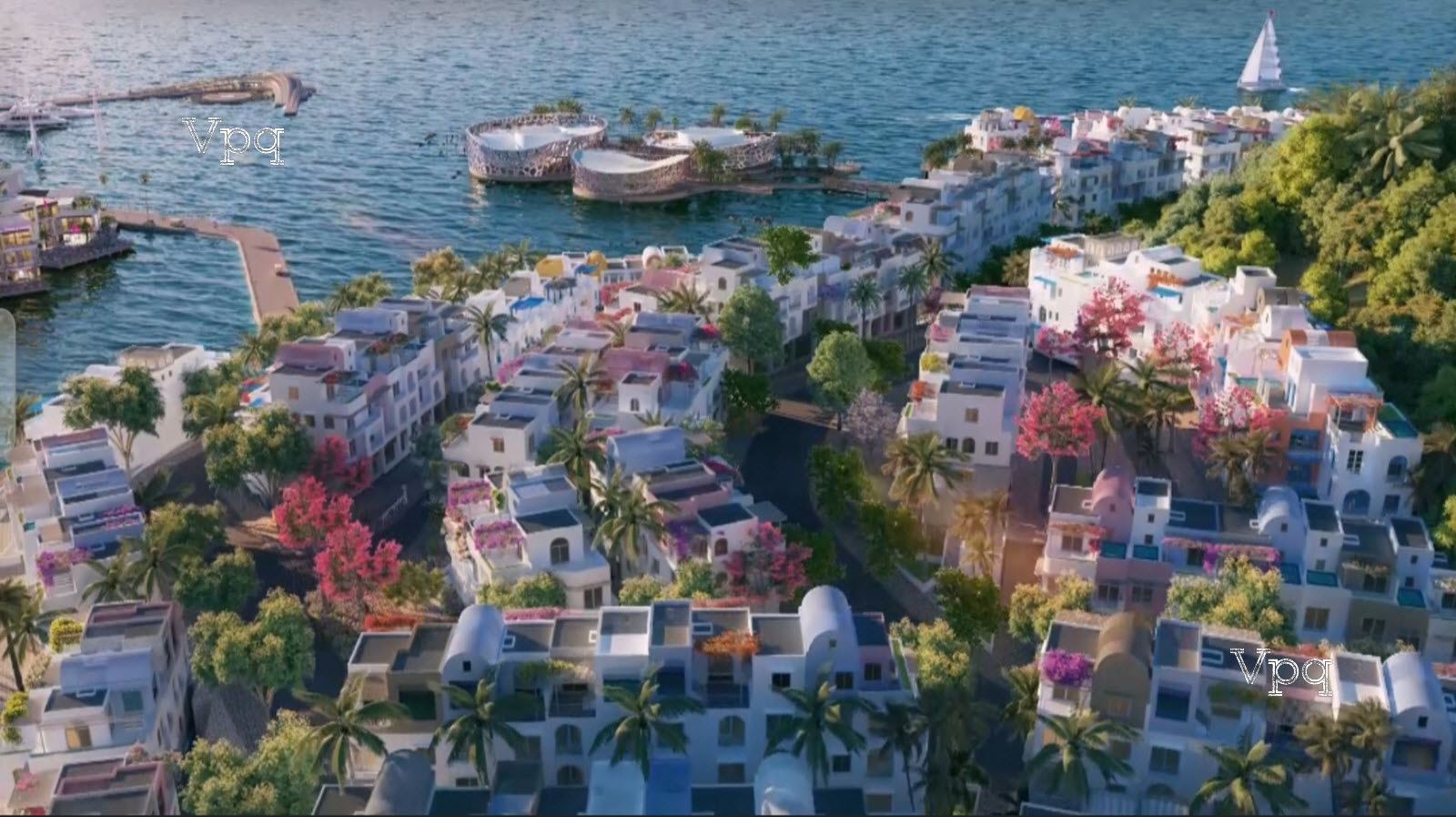 Shophouse Santorini Hòn Thơm vịnh du thuyền