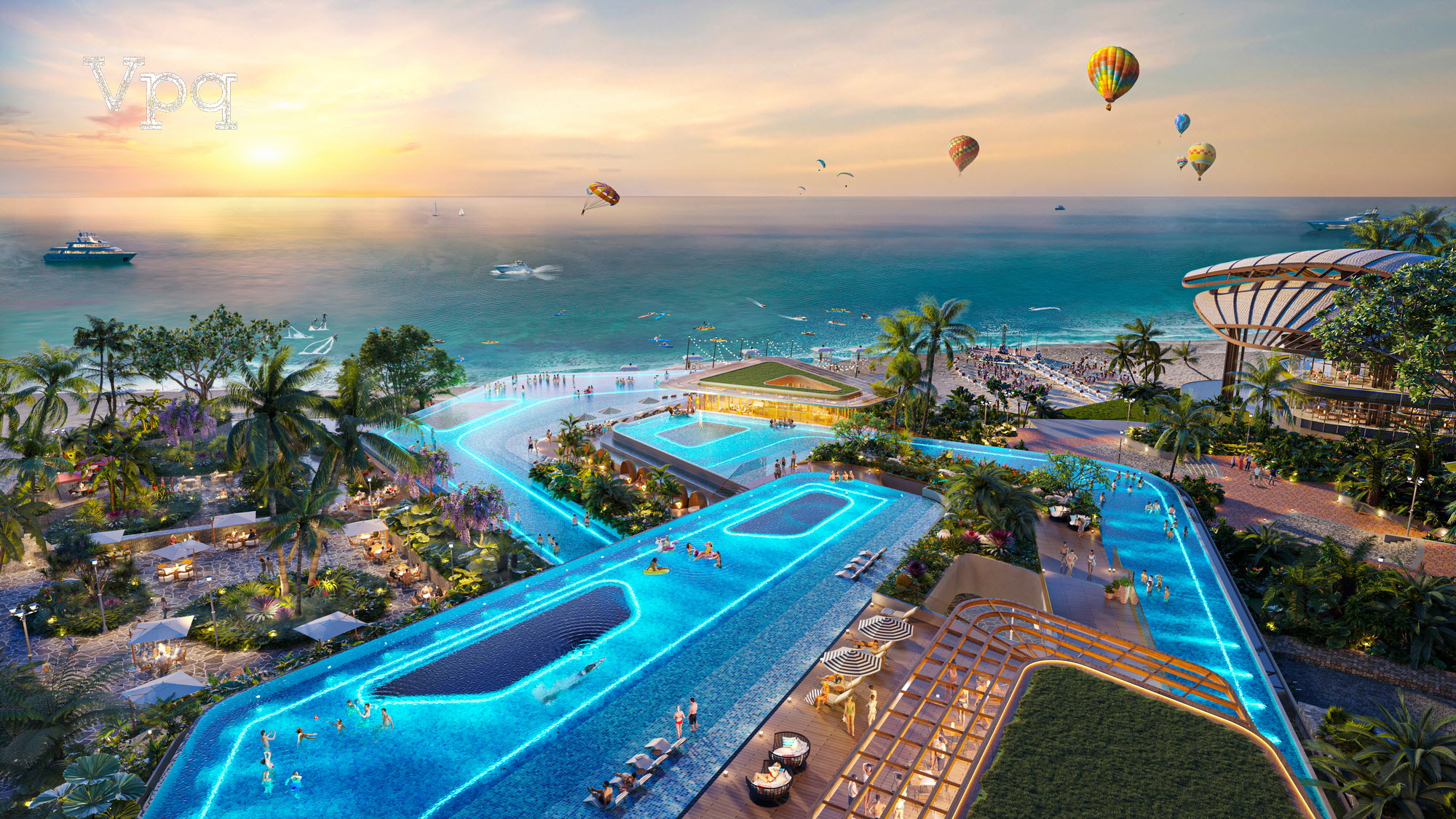 Hồ bơi hướng biển Sunrise Park Villa Bãi Sao