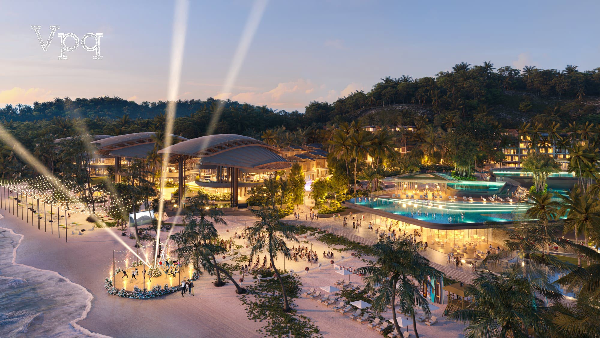 Phối cảnh Starfish Beach: Beach club 10.000m2 và bể bơi Lagoon