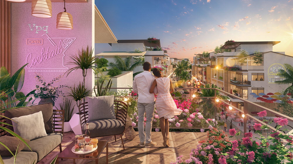 Góc view điển hình từ ban công shophouse Paradise Walk