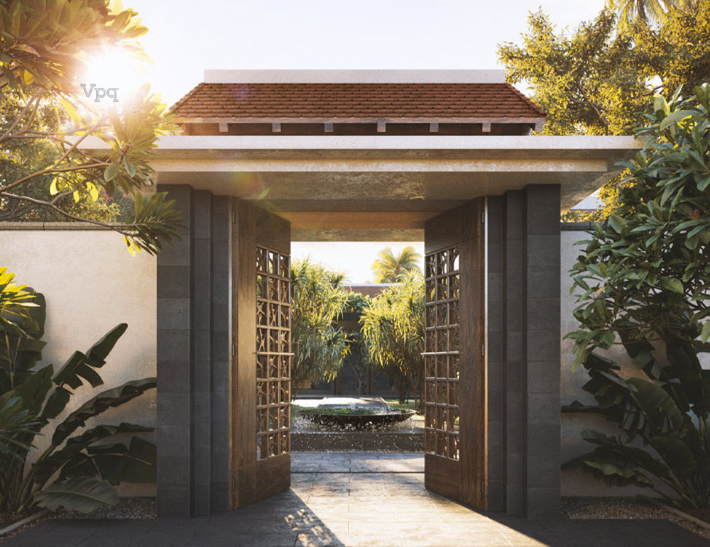 Cổng của từng căn dinh thự Park Hyatt Ph&uacute; Quốc