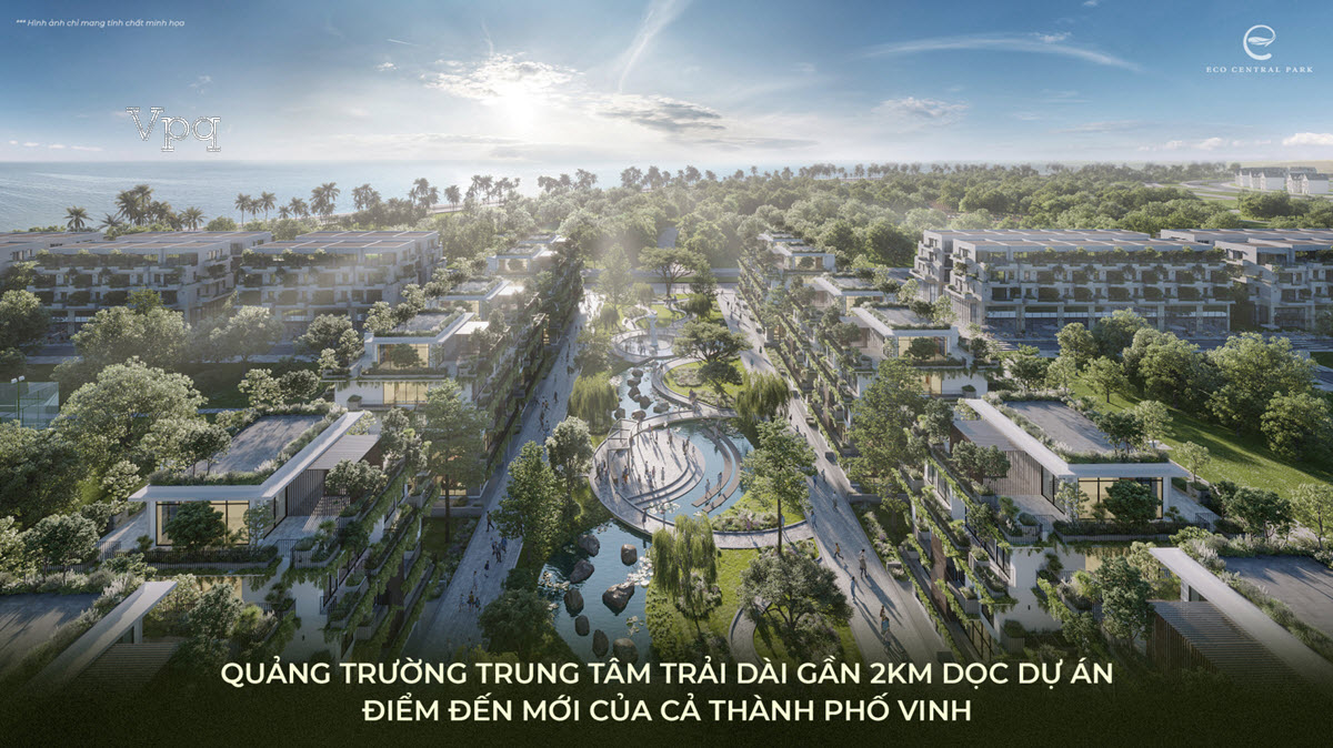 Tiện ích quảng trường trung tâm trải dài 2km
