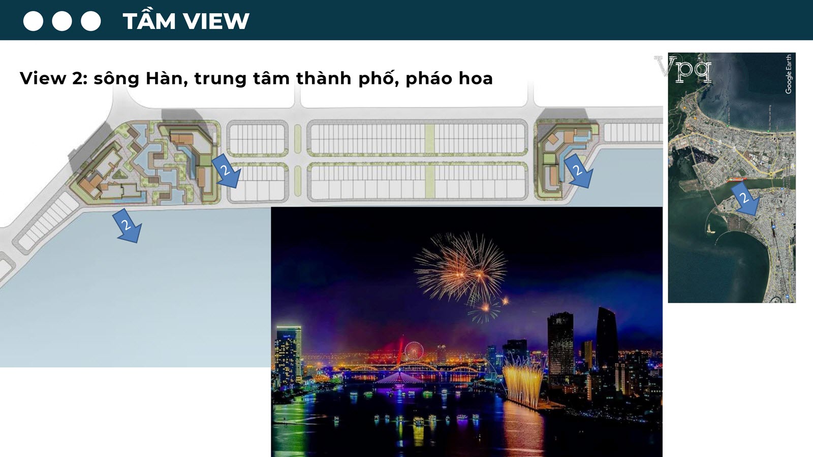 View 2: Sông Hàn, Trung tâm thành phố, pháo hoa