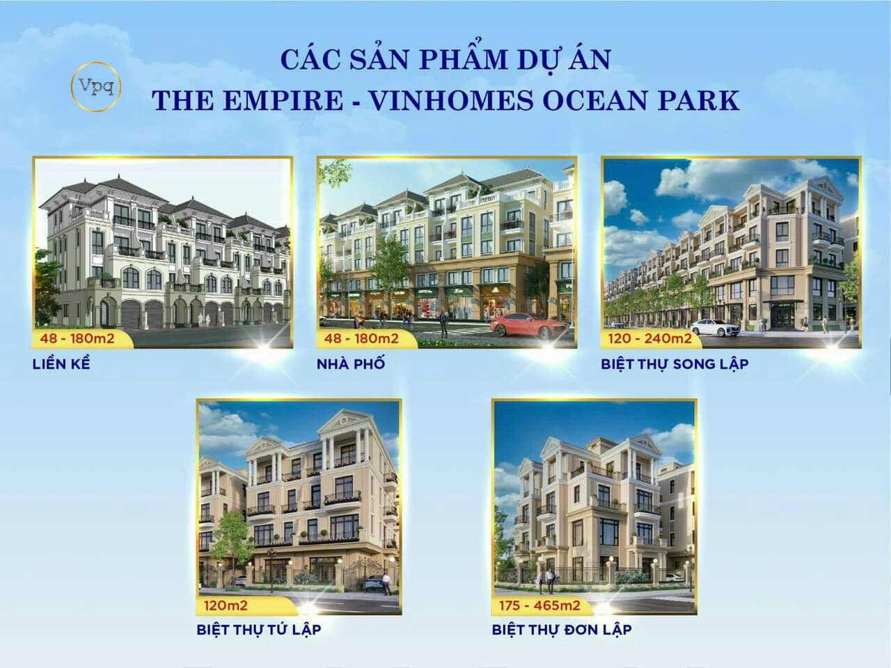 C&aacute;c sản phẩm của dự &aacute;n The Empire Vinhomes Ocean Park Hưng Y&ecirc;n
