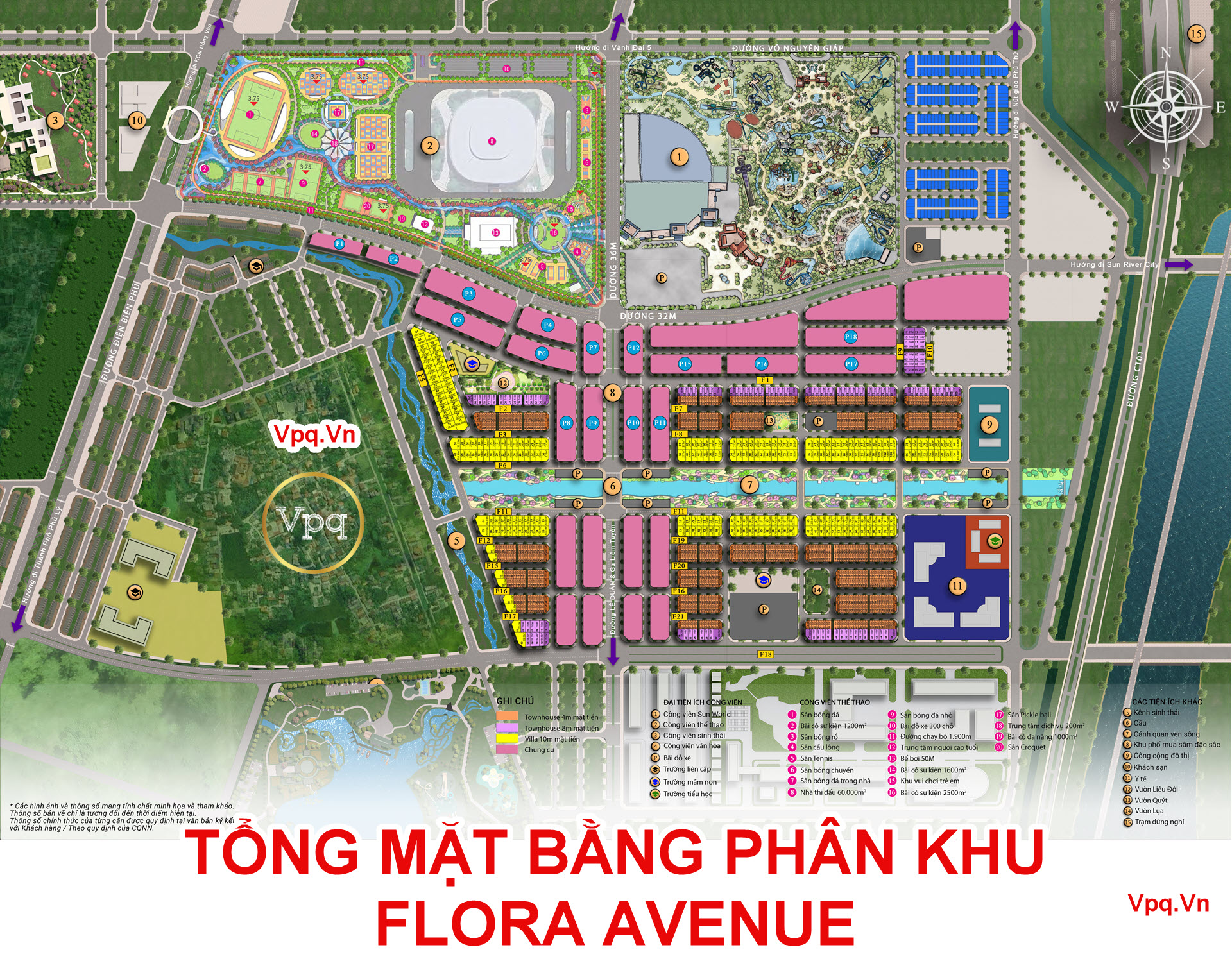 Tổng mặt bằng phân khu Flora Avenue