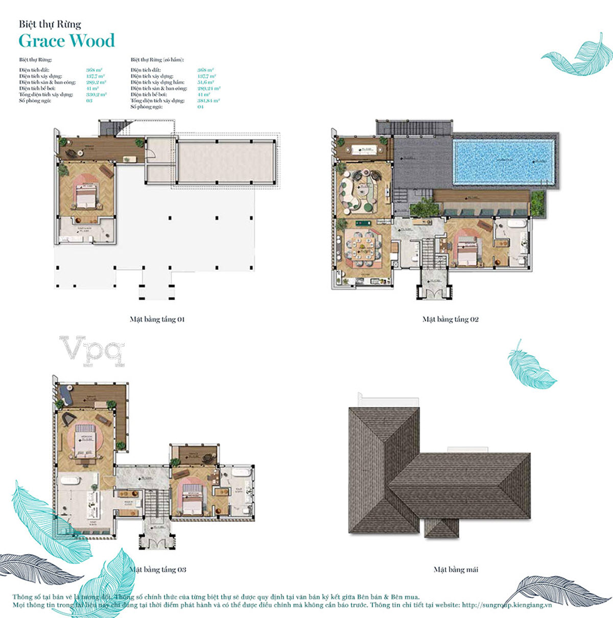 Layout biệt thự rừng Grace Wood - Sun Premier Village The Eden Bay