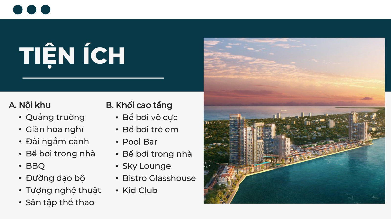 Danh sách tiện ích Sun Riva Vista