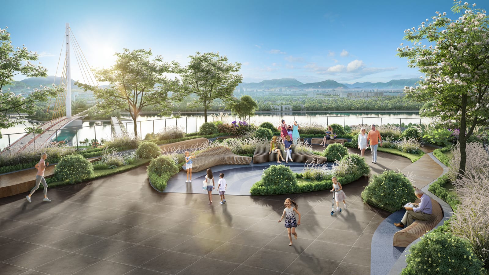 Tiện ích Sun Cosmo sân vườn view Sông Hàn, View cầu Trần Thị Lý