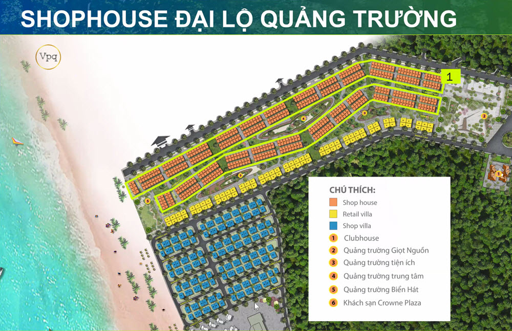 Vị trí Shophouse Đại Lộ Quảng Trường The Avenue Sun Secret Valley