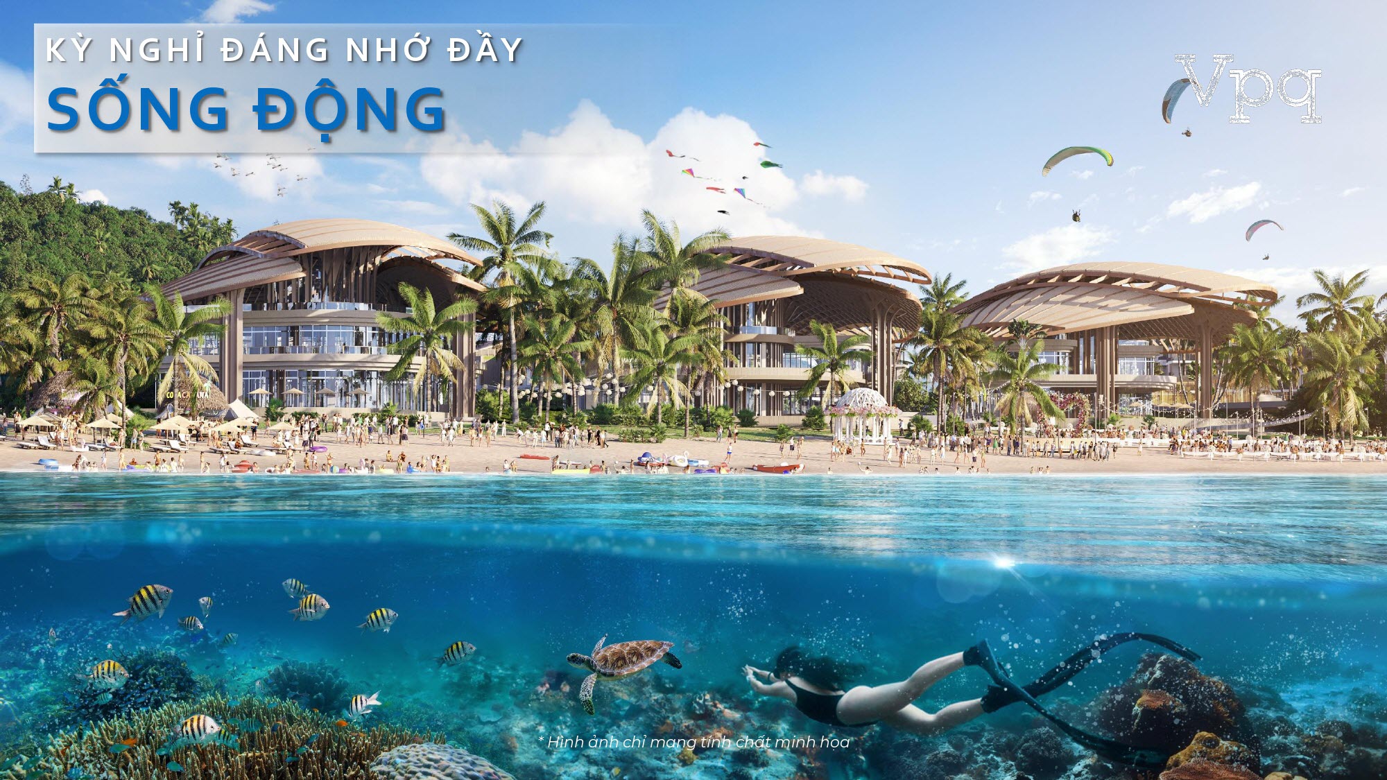 B&atilde;i biển Starfish Beach với nhiều tiện &iacute;ch cao cấp Sunrise Park Villa