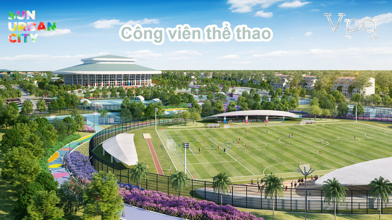 C&ocirc;ng vi&ecirc;n thể thao 22ha đối diện c&aacute;c t&ograve;a chung cư Park Residence