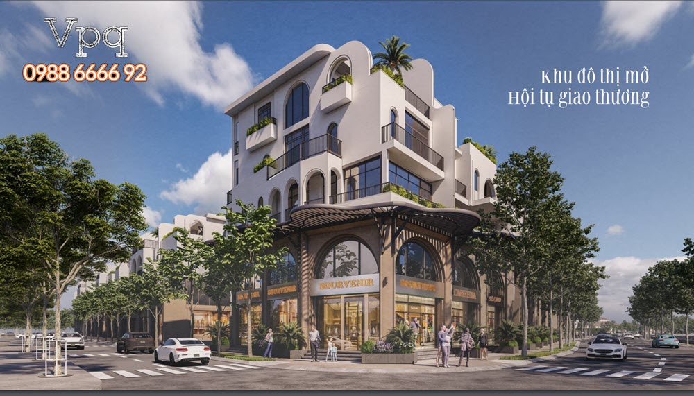 Phối cảnh Shophouse kinh doanh Vaquarius Văn Giang
