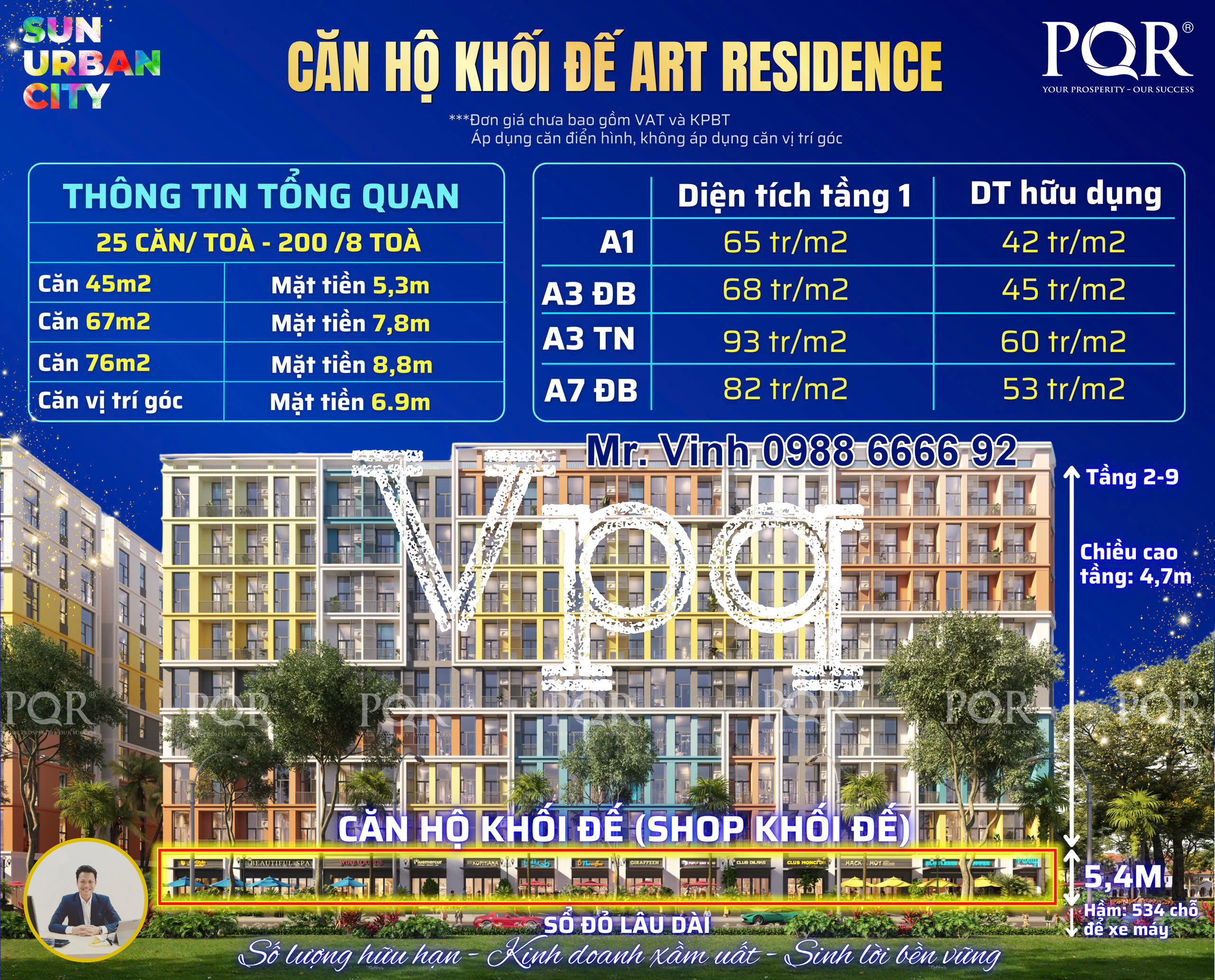 Bảng giá Shophouse khối đế chung cư Sun Hà Nam