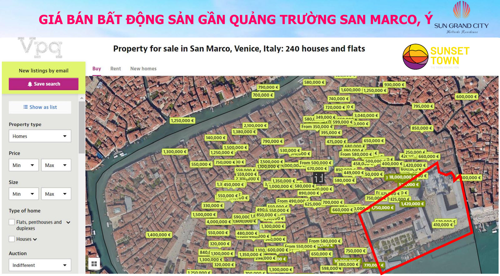 Gi&aacute; tại quảng trường San Marco, &Yacute;