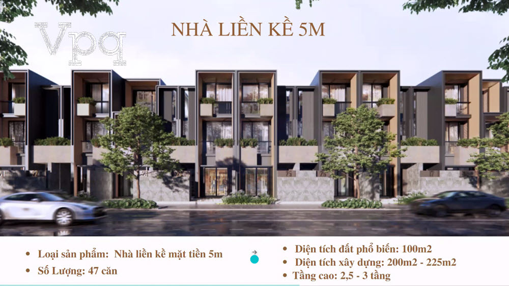 Phối cảnh nhà liền kề Park Town Phú Quốc mặt tiền 5m