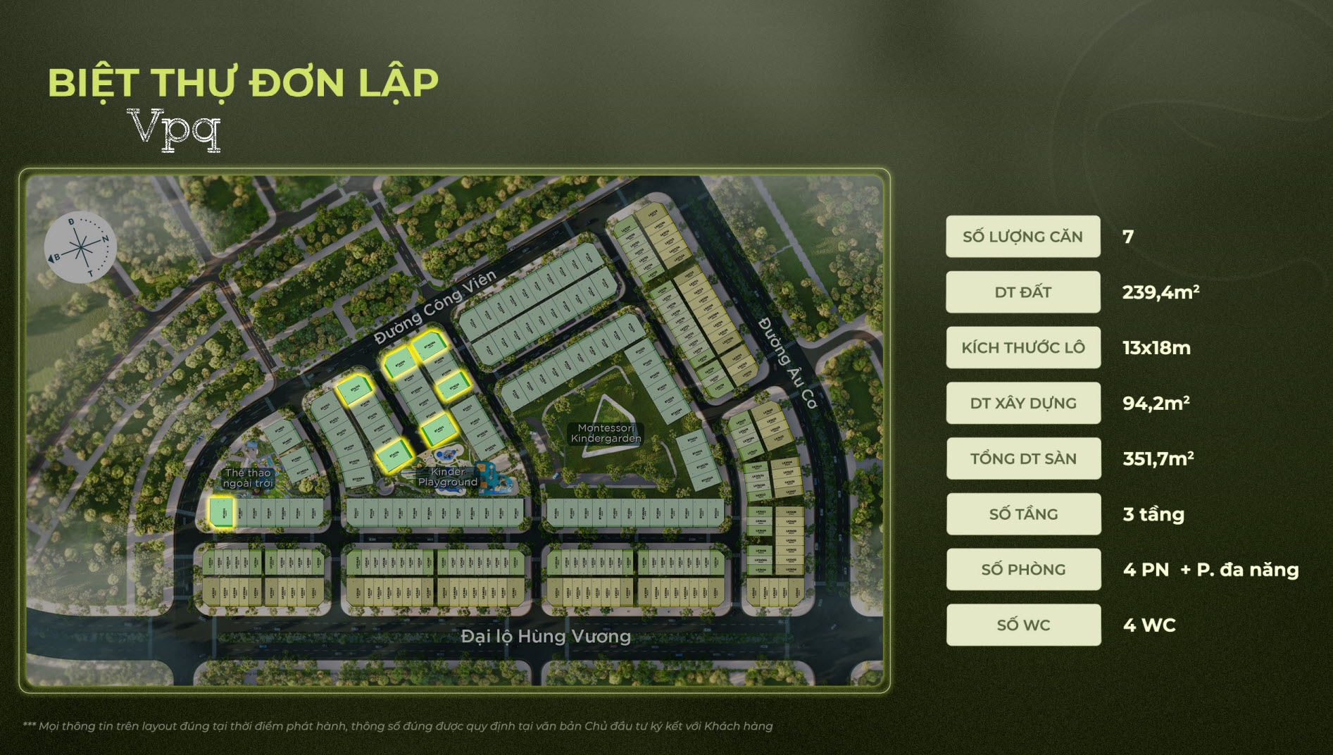 Mặt bằng vị trí biệt thự đơn lập The Garden Eco Central Park