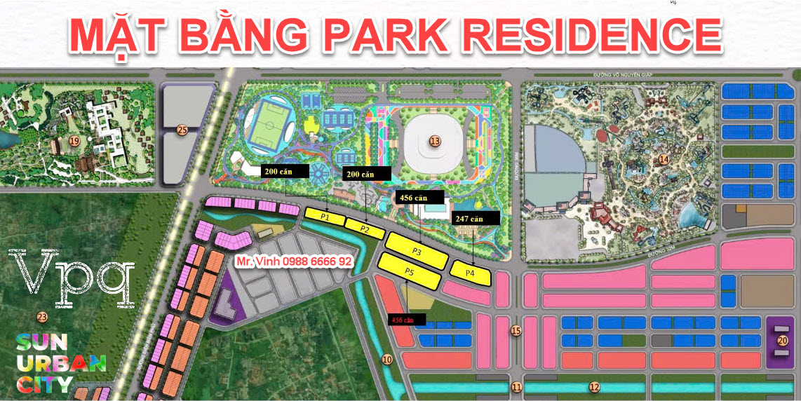 Mặt bằng 5 t&ograve;a căn hộ Park Residence