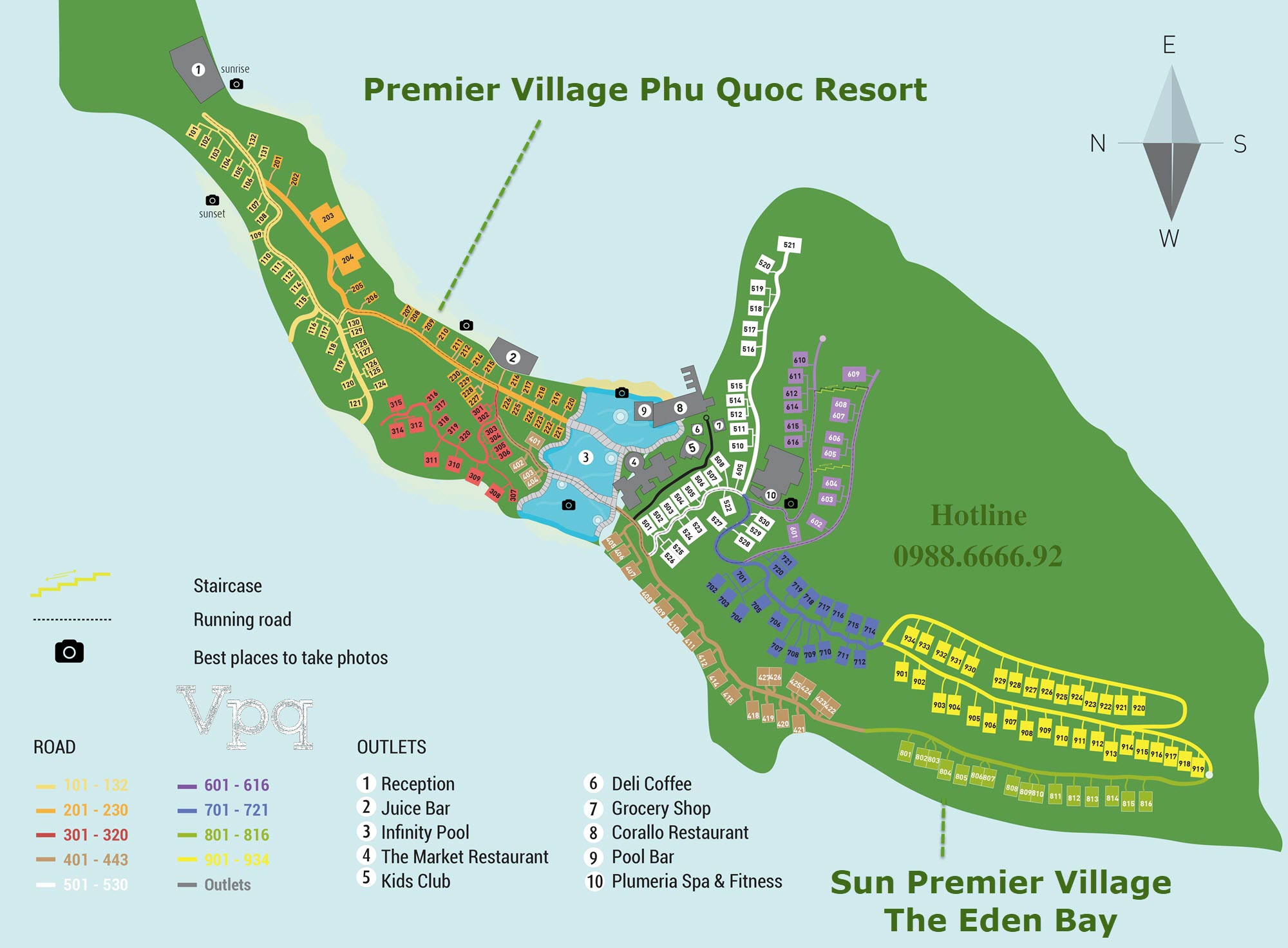 Mặt bằng tổng thể biệt thự nghỉ dưỡng Sun Premier Village The Eden Bay (Accor Hotels đang vận hành)