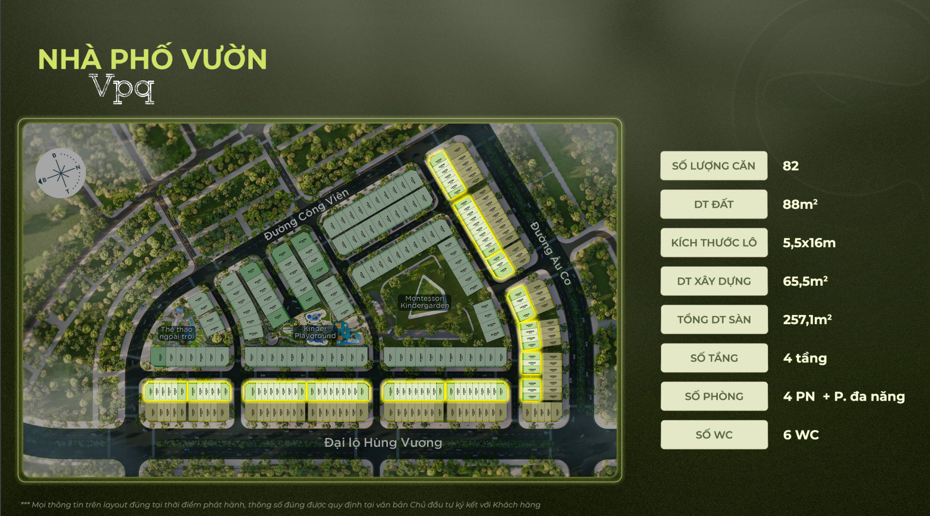 Mặt bằng nhà phố vườn The Garden Eco Central Park Vinh