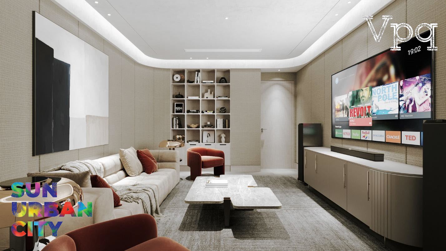 Phối cảnh phòng karaoke được bố trí tại hầm townhouse Sun Urban City