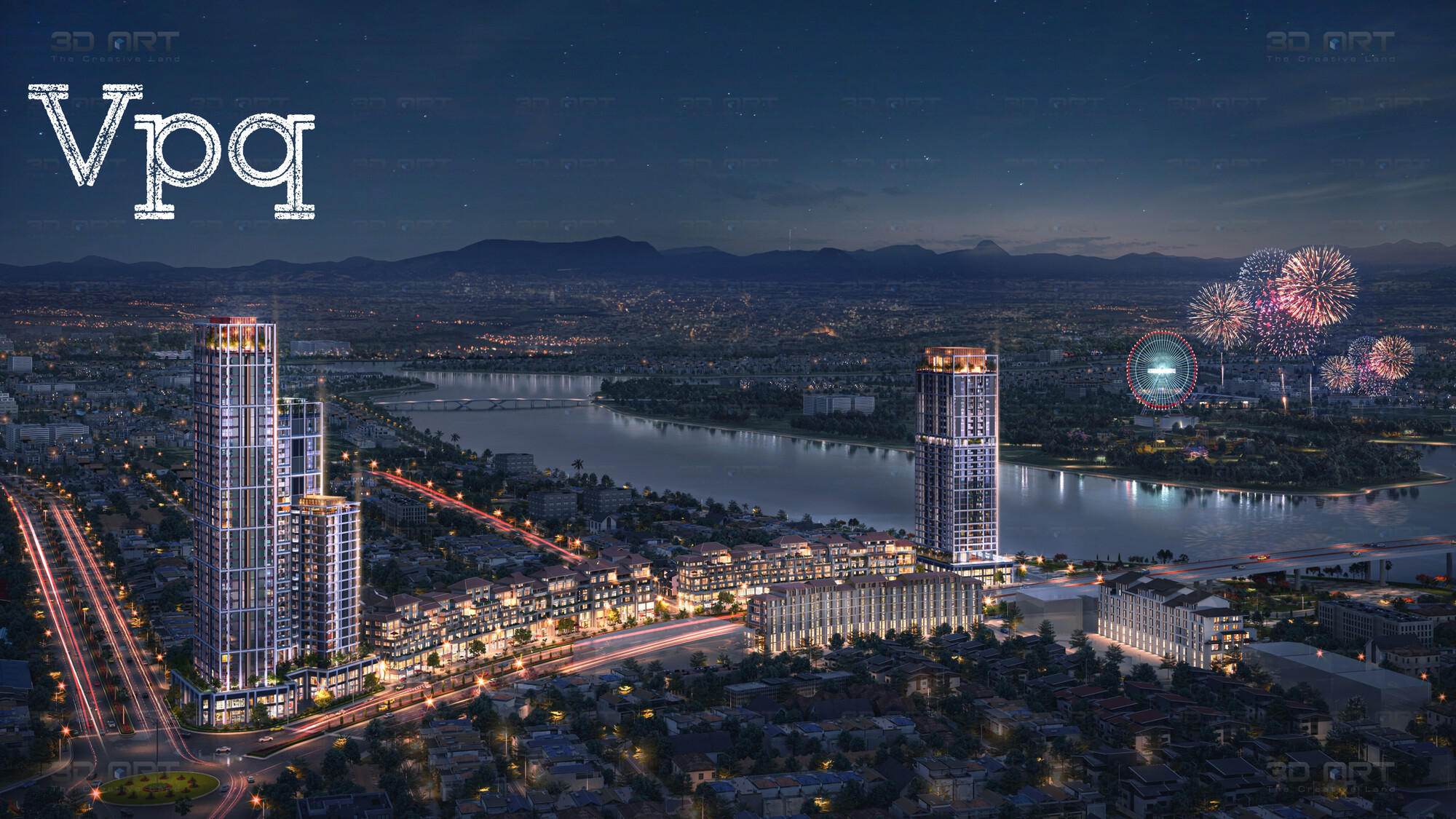 Phối cảnh Sun Cosmo Residence về đêm