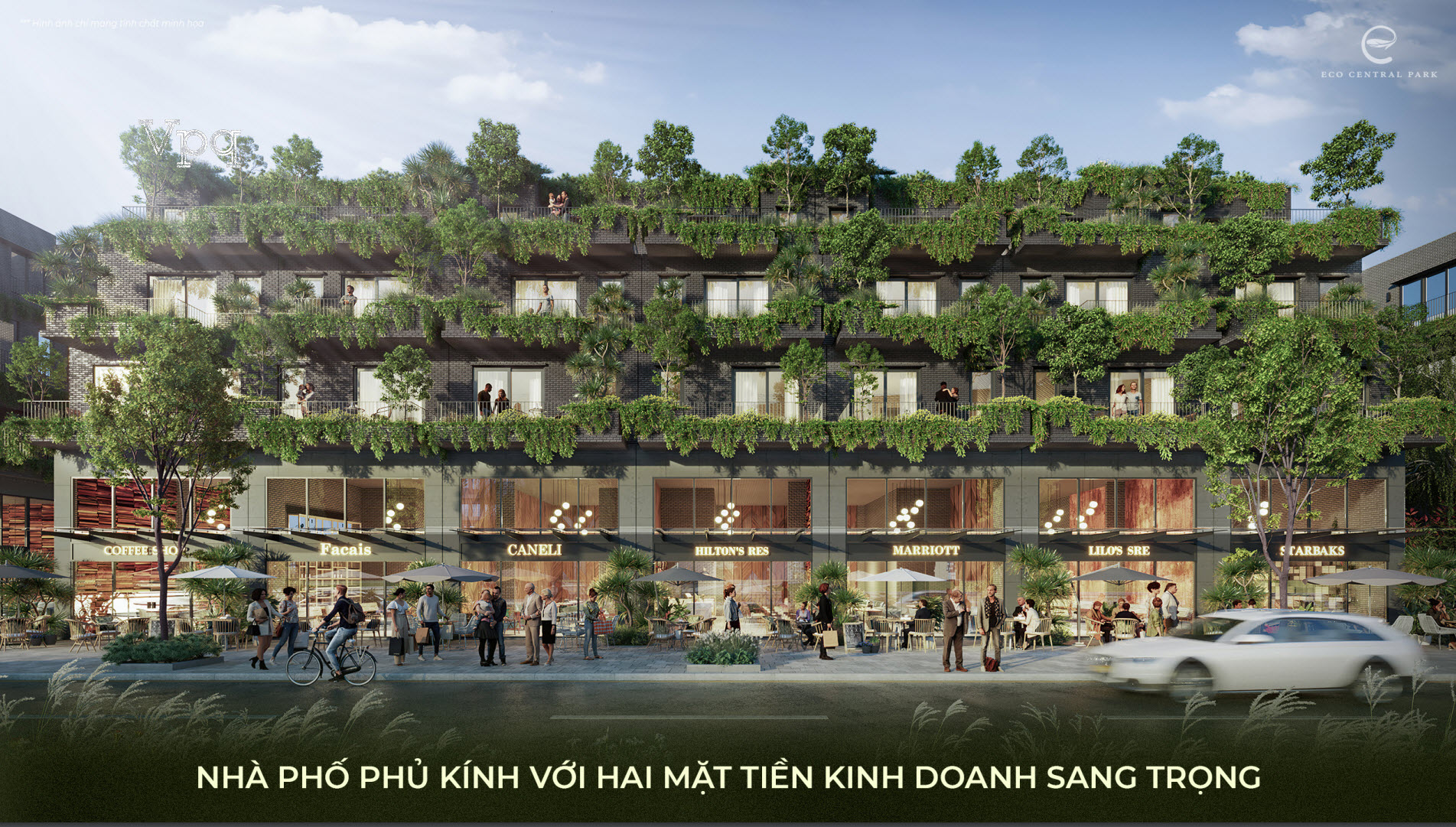 Nhà phố phủ kính 2 mặt tiền kinh doanh sang trọng