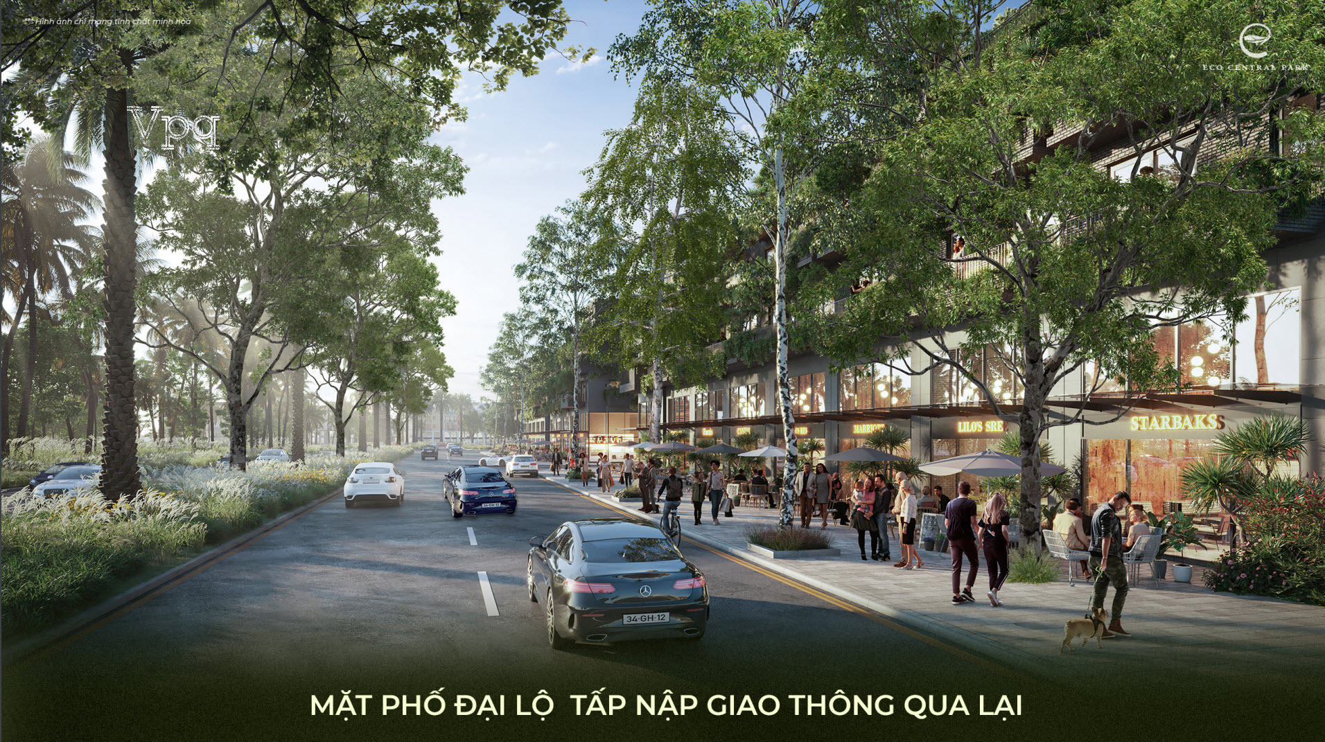 Phối cảnh nhà phố đại lộ The Garden Eco Central Park